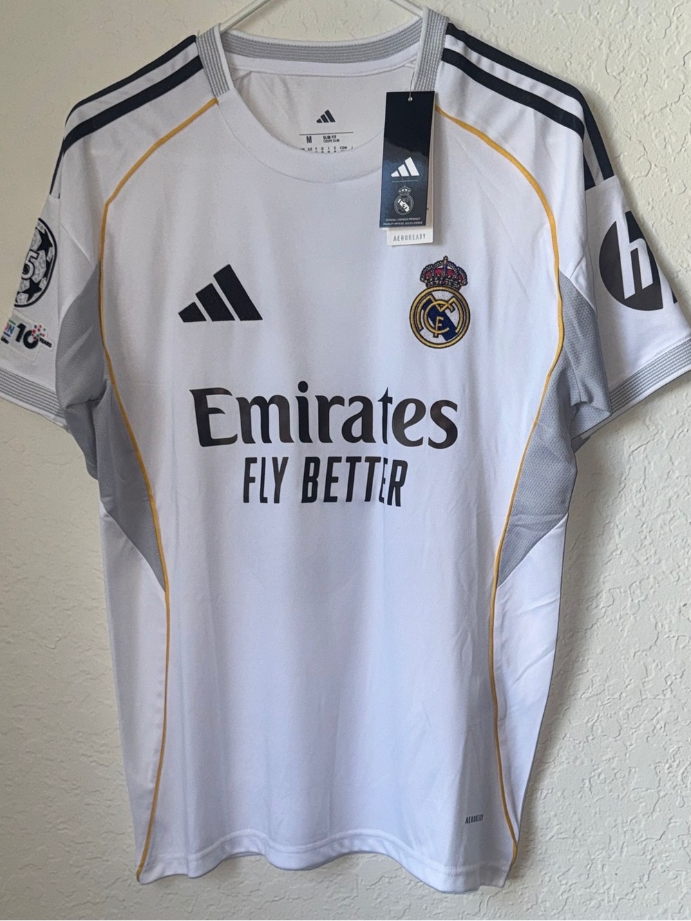 New Real Madrid White 'Emirates Fly Better' Soccer Jersey